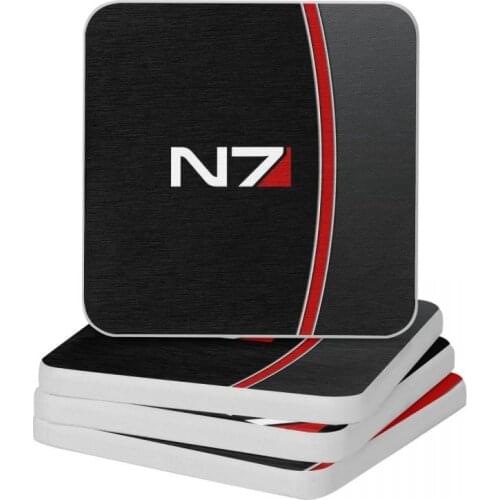 N7 Mass Effect Emblem Diatomite Square Round Shape Coaster Non Slip Cup Bonsai Mat Soap Toothbrush Pad Wholesale 10x10cm