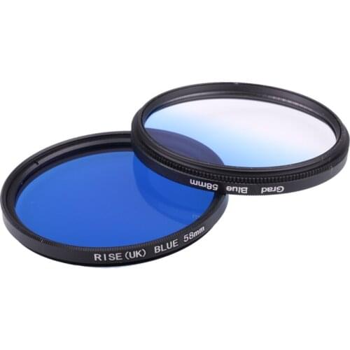 Camera Filter 58mm Full Blue Gradual Blue Lens Filter for Nikon D3100 D3200 D5100 SLR Camera Lens