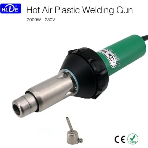 HLTE 2000W Handheld Plastic Hot Air Welding Gun Heat Gun with 5mm round nozzle for PVC Vinyl Floor PP PE Water Tank
