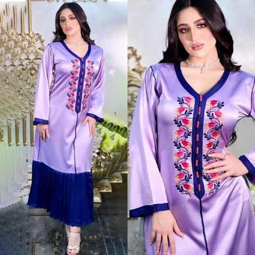 Kaftan Moroccan Abaya Dubai Arabic Muslim Dress Embroidery Formal Evening Dresses Elegant Robe Longue Djellaba Islamic Femme