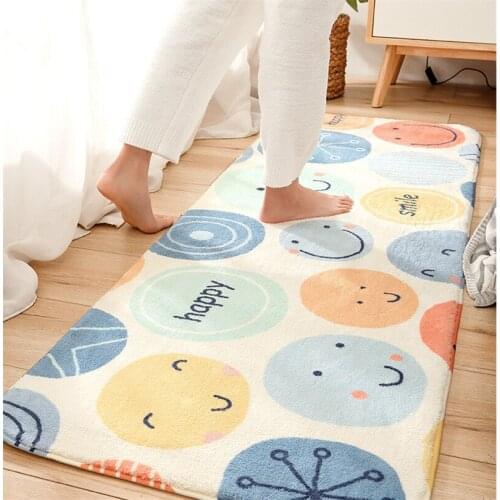 Colorful Printed Super Soft Anti-slip Long Bedroom Bedside Carpet Living Room Sofa Decor Floor Mat