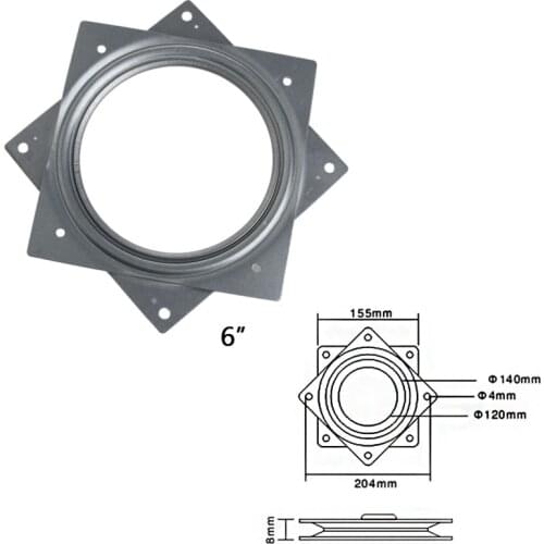 Square Bearing Swivel Plate Lazy Susan Turntable 3"/4"/6" TV Rack Desk Tool 85AC