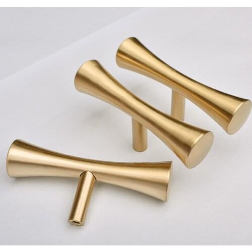 Brass Gold Cabinet Handles Goldenwarm Furniture Hardware T Bar Kitchen Door Knobs Drawer Handles