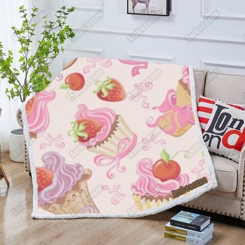 Ice Cream Print Blanket Summer Blankets Kids Adult Blanket Bedspread On The Bed Sofa Throw Blanket Picnic Blanket Custom Blanket