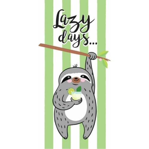 Cute Funny Sloth Lazy Days Microfibre Travel Towel for Adult Children Sloth Shower Bathroom Travel Towels Animal Pattern Soft