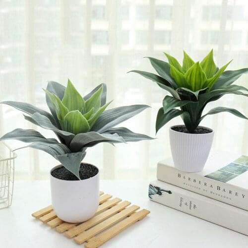 26cm Artificial Succulent Plants Mini Fake Aloe Bonsai Tropical Small Tree Desktop Succulent Potted For Home Office Decoration