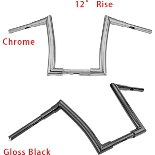 Motorcycle Accessories Triple Chrome 12" Rise Ape Bar Handlebar 1" Clamp For Harley Davidson Dyna Low Riders 1993-2015