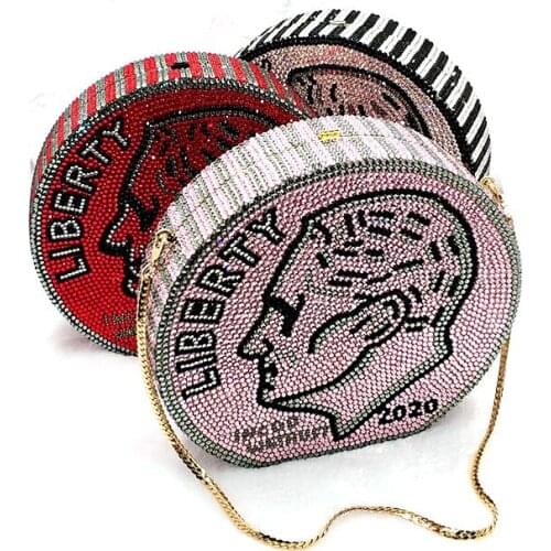 TOP quality Bridal wedding party purses women evening party diamonds the money coin full crystal clutches purses