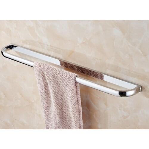Wall Mounted Polished Chrome Brass Square Style Bathroom Single Towel Bar Towel Rail Holder Bathroom Accessory mba833