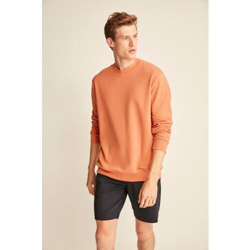 Travıs Orange Color Bike Collar Sweatshirt