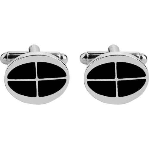 Oval Black Fashion Metal Zinc Alloy Shirt Cufflinks For Mens Wedding Party Business Gifts