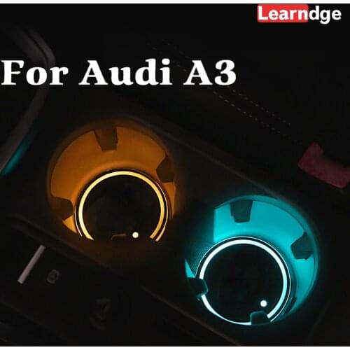 For Audi A3 8Y 2021 2020 Sportback Limousine Sedan LED Light Cup Holder Colorful Interior Drink Holder Non-slip Pad Auto Product