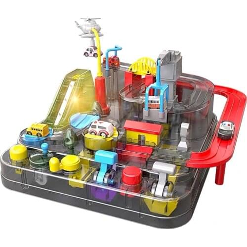Transparent Adventure Game Racing Rail Car Model Racing Educational Toy Children Track Car Brain Game Mechanical Toys