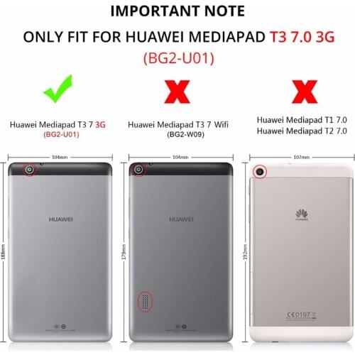 Clear Screen Protector Protective Film For Huawei MediaPad T3 7 3G BG2-U01 (not tempered glass) +dry cloth