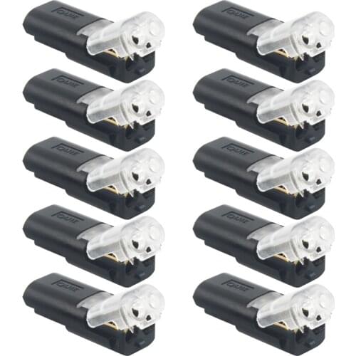 10pcs 2p Spring Connector wire with no welding no screws Quick Connector cable clamp Terminal Block 2 Way Easy Fit for led strip