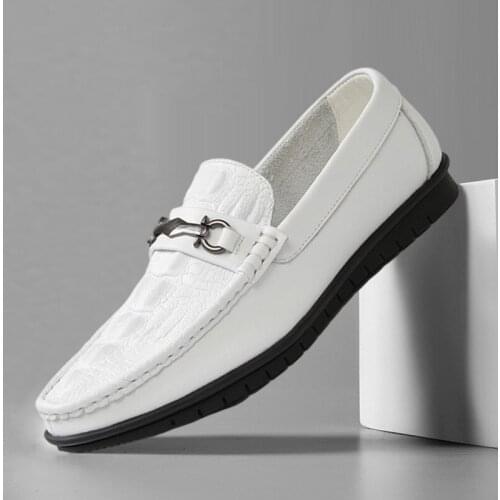 Genuine Leather Men Casual Shoes Set of Soft Sole Business Mens Shoes Mens Loafers Moccasins Breathable Slip on Driving Shoes