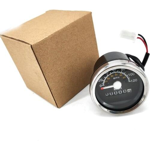 Universal 12V motorcycle speedometer odometer 52mmkph LED backlight black