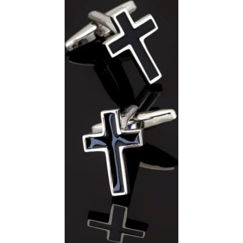 XK164 High quality mens shirts Cufflinks black cross Cufflinks brand of mens clothing accessories factory wholesale