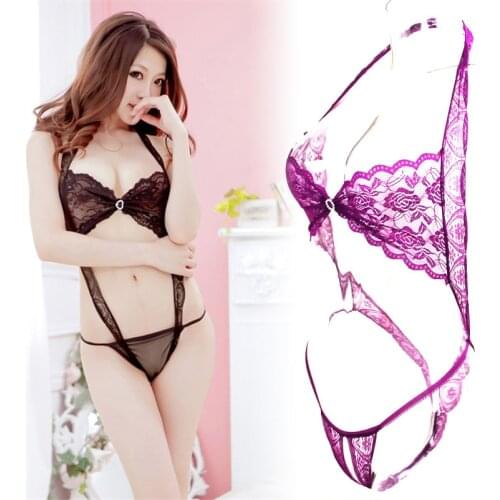 Women Sexy Lace Teddies Lingerie Sexy Corset Perspective Erotic Dress Bra Set Backless Nuisette Lenceria Baby Doll Night wear