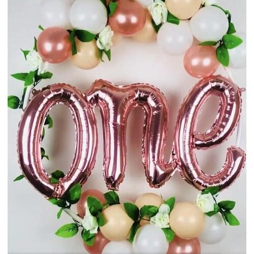 Gold One Balloon Baby Boy Girl Letter Foil Balloons 1st Birthday Party Decoration Gender Reveal Balloon Baby Shower Air Globos