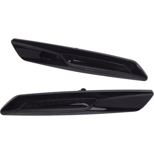 1 Pair 2 Pin Car Black Lens Dynamic LED Side Marker Fender Light Turn Signal Lamp 12V Fit for BMW 1 3 5 Series 2008 2009 2010