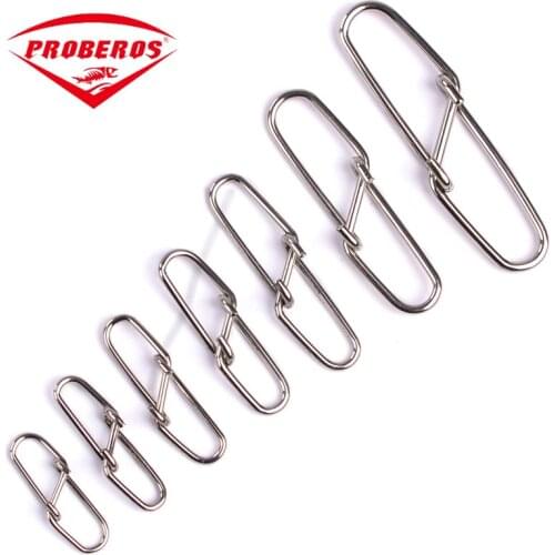 100pcs Fishing Accessories Eight-ring Connector Stainless Steel Snap Fishhook Swivels Tackle for Hooks Fishing 0/1/2/3/4/5/6