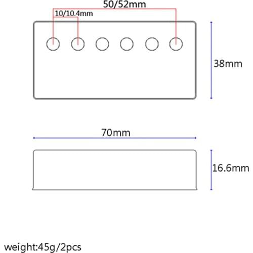 2pcs 6-Hole Guitar Pickup Cover, Bridge and Neck Covers for Guitar Parts