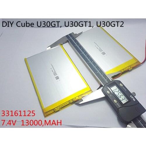 7.4V 13000mAh Tablets Batteries DIY U30GT, U30GT1, U30GT2 dual four-core tablet pc battery 33161125 Size:3.3 * 161 * 125 mm