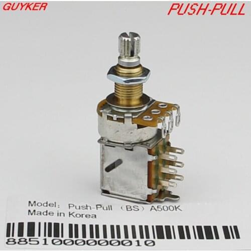 ALPHA copper shaft PUSH-PULL switch Guitar Bass Potentiometers volume and tone controls A250K B250K A500K B500K
