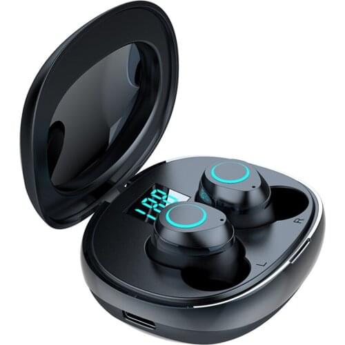 I07 Bluetooth 5.0 Wireless Headphones Auto Pairing Noise Reduction Headset Touch Control Waterproof Charge Box Digital Display