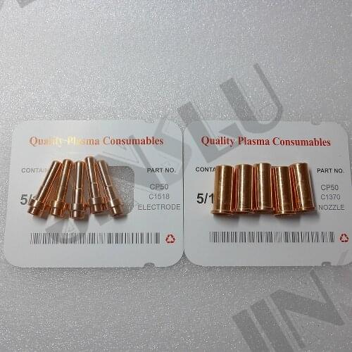 C1518 (PR0065) Plasma Electrode & Tip C1370 Fit CEBORA CP-50 P50 CB50 Torch 10PK SALE1