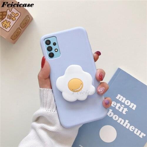3D Cartoon Phone Holder Case For Samsung Galaxy A32 A82 A72 A52 A51 A71 A42 A31 A22 A11 A21S Silicone Soft Cover Bracket Coque