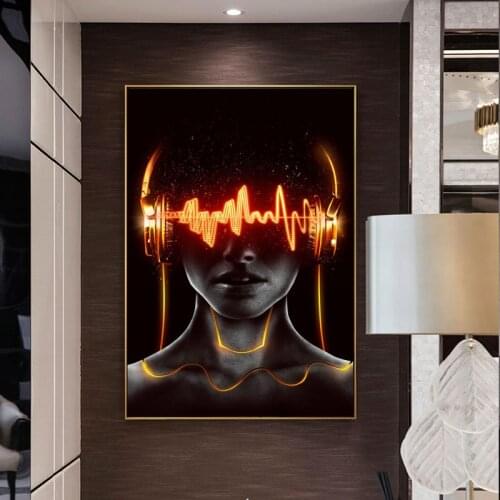 Fantasy Future Minimalist Human Brain Wave Poster Mural Family Bedroom Childrens Room Wall Decoration Canvas Art (no Frame)