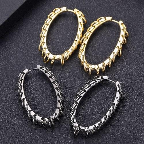 Janekelly Geometricwer Punk Hoop Earring For Women Accessories Hiphop Rock Earrings Jewelry pendientes mujer moda