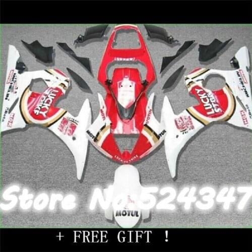 Fei-LUCKY STRIKE Fairing kit for YZFR6 03 04 05 YZF R6 2003 2004 2005 YZF600 yzfr6 03 05 Red white Fairings Set