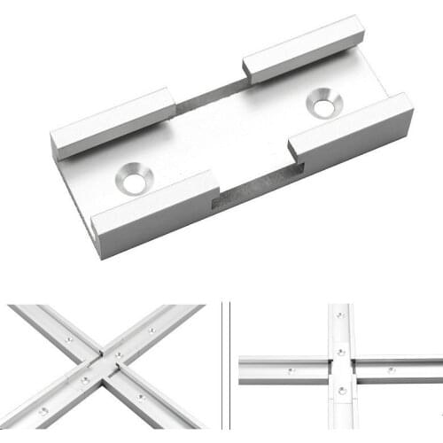 2Pcs T-Track Intersection Kit Aluminum T-Slot Connecting Parts Woodworking Tools