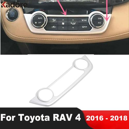 For Toyota RAV 4 RAV4 2016 2017 Matte Air Condition button control panel Cover Trim Car Sticker Accessories High Equipped