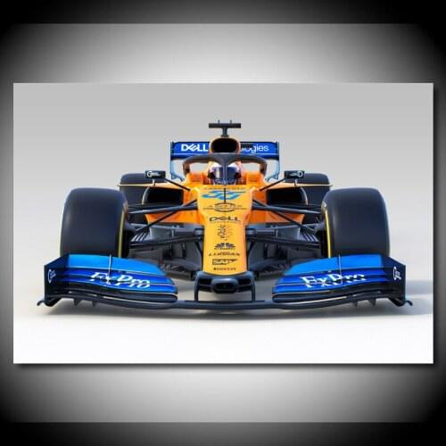 McLaren MCL34 Racing Car Formula F1 Sport Posters Canvas Printed Painting With DIY Framed For Living Room Decor