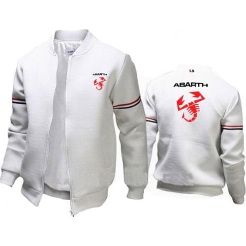 Fashion Mens Zip Jacket Spring Autumn Abarth Car Logo Printing Cotton Mens jackets High Quality Casual Mens sweatshirt