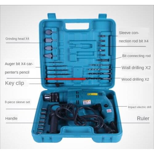 220V 1580w Power Corded Drill Kit Electric Metal Chuck V/Speed Forward Reverse With Mini Drill Grinding Wheel Hand Tools