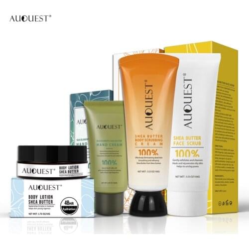 Skin Care Sets 4PCS Shea Butter Skin Care Sets Moisturizing Whitening Facial Cream Toner Essence Kits for Women Beauty 11.11