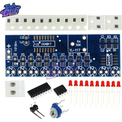 Smart Electronics Kits NE555+CD4017 Light Water Flowing Light LED Module DIY Kit