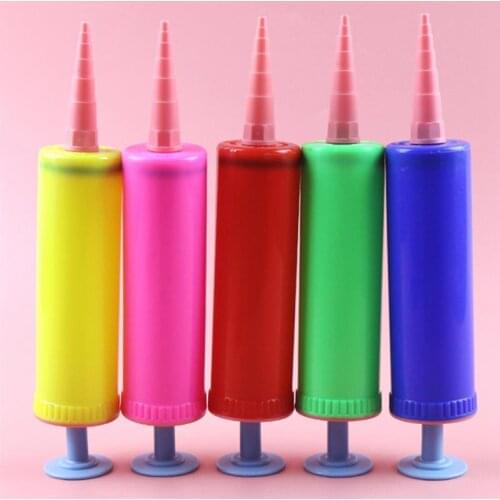 23CM Random Color Hand Balloon Pump Multifunctional Plastic Balloon Air Inflator Handheld Air Pump Party Decorations Tool