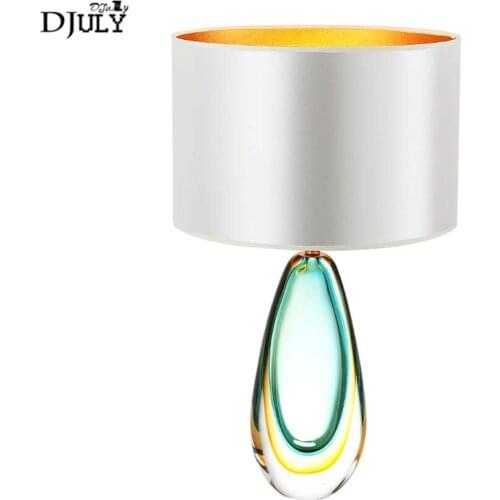 Postmodern design Colored glass fabric table lamp for living room study art deco bedroom bedside lamps led light desk luminaire