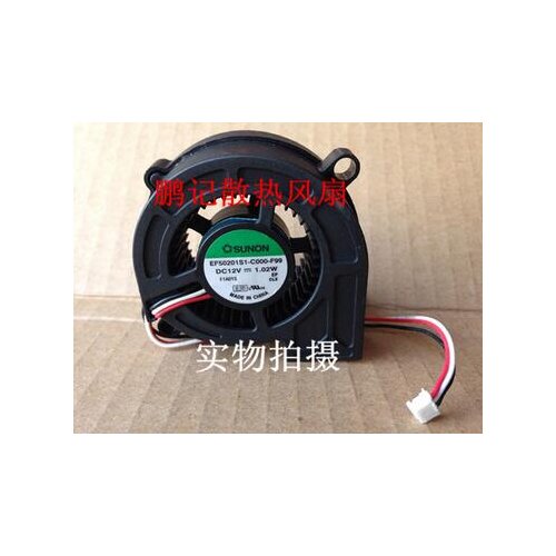 New SUNON 5020 DC12V 1.02W EF50201S1-C000-F99 3 line projector fan