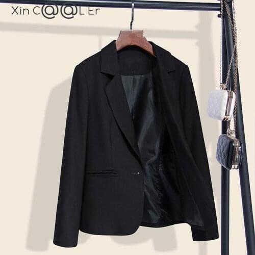 Fashion Spring Autumn Women Black Small Suit Jacket Female Slim Slimming Womens Casual Wild Chic Small Suit Work Jacket