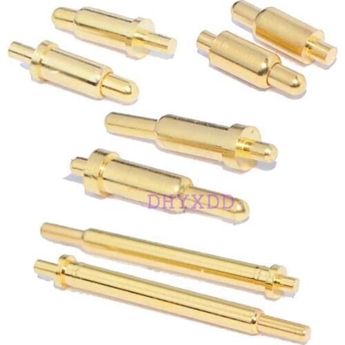 100Pcs Spring Loaded Pogo Pin Connector through Holes PCB Height 3 4 5 6 7 8 9 10 11 12 13 13.5 14 MM Flange Single 1A