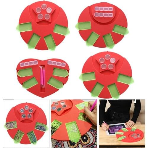 Heart Shaped Multi-Boat Diamond Painting Accessories Tray Holder Rhinestone Beading Storage Point Drill Organizer Box DIY Tools