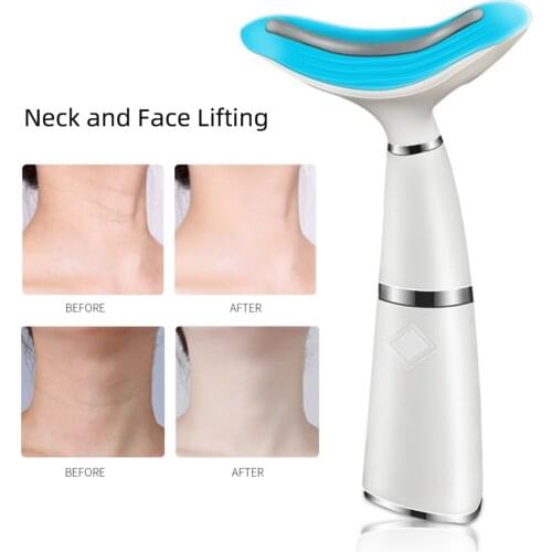Facial Machine Neck Skin Tightening & Lifting Device Rechargeable Anti Aging Face&Neck Massager Wrinkles Appearance Removal