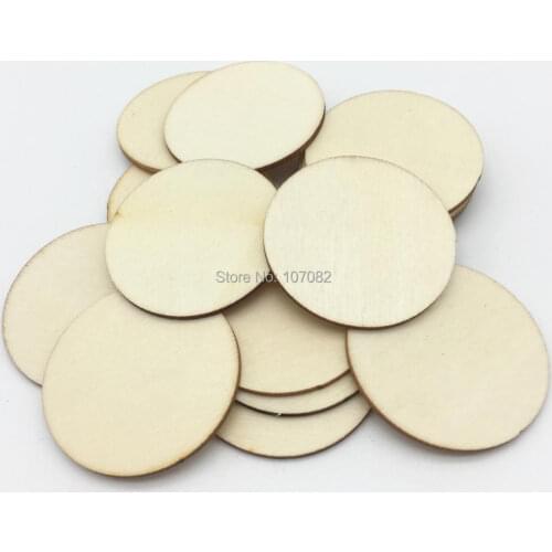 1000pcs 25mm/38mm Blank Unfinished Natural Wood Circle Round Chips Disks Embellishments DIY CRAFTS Srcapbooking